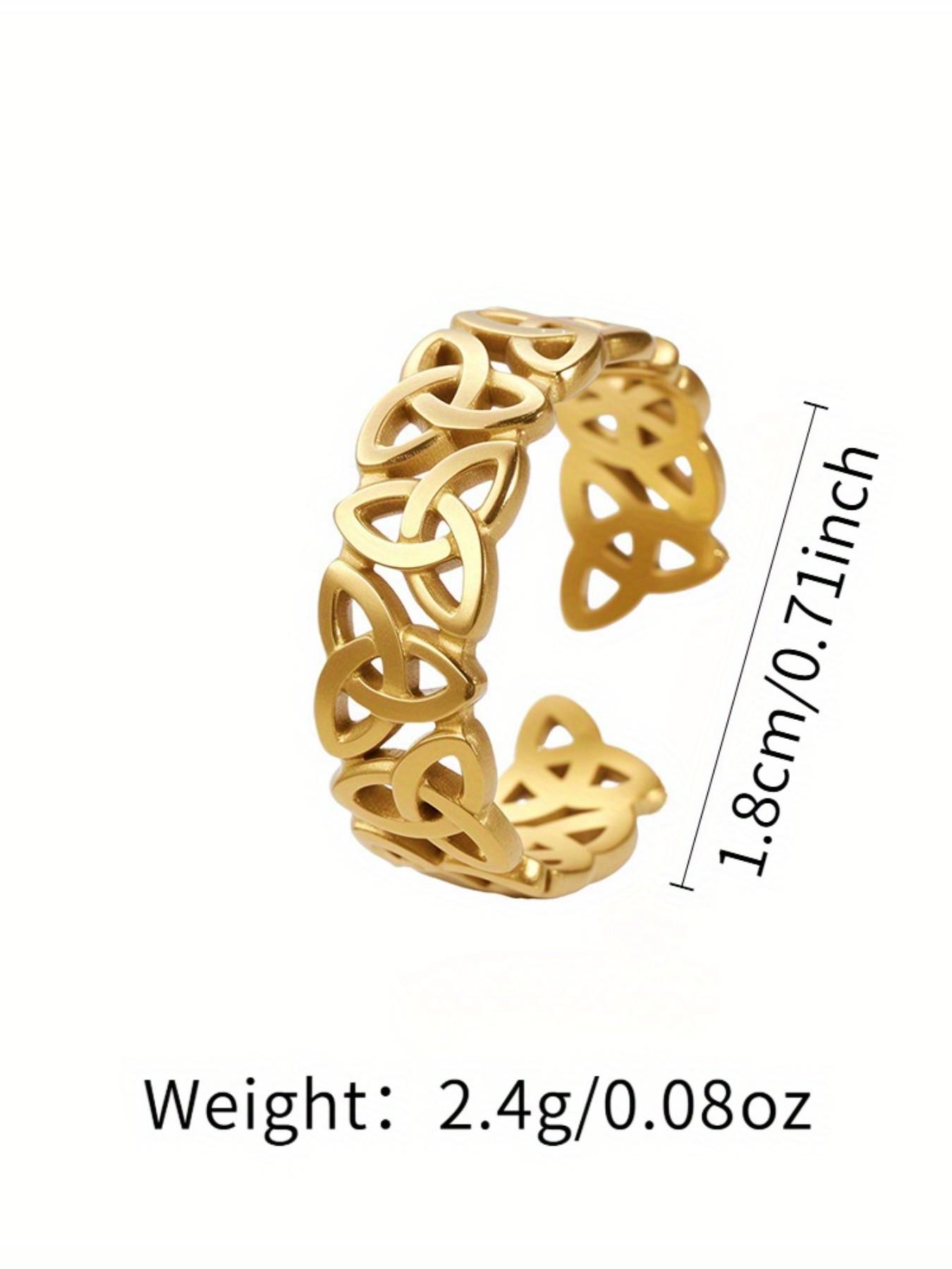 Stainless Steel Open Ring, Vintage Hollow Braided Band, Perfect for Trendy, Ideal Gift, Fashionable Personal Jewelry