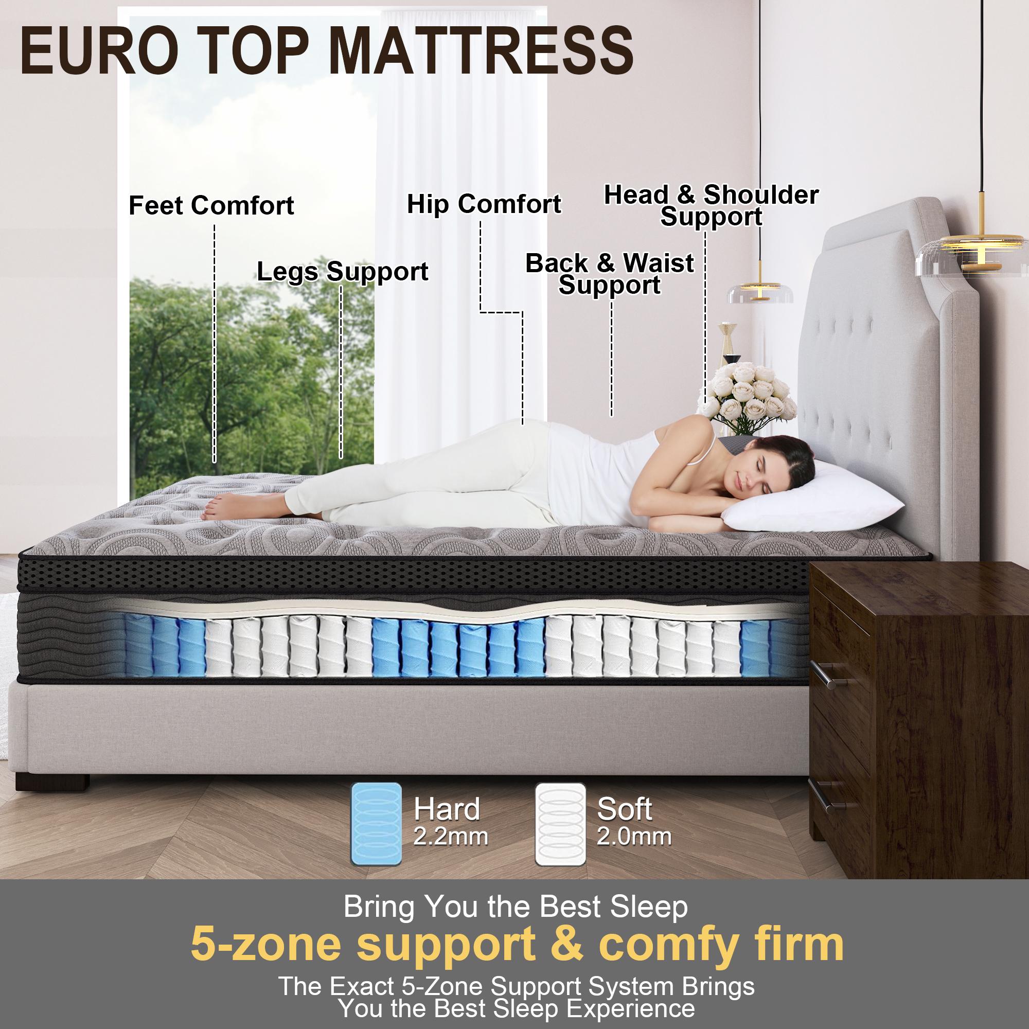 9 /12/14 Inch Cool Gel Memory Foam Mattress Twin Full Queen King Bed Breathable Hybrid Spring Mattress  In A Box Medium Firm