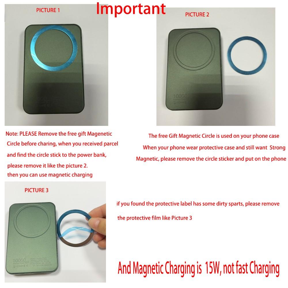 10000mAh Magnetic Wireless Fast-Charging Power Bank with LED Display, Portable Universal Power Bank for iPhone 15/14/13/12 Series (Pro/Mini/Pro Max)
