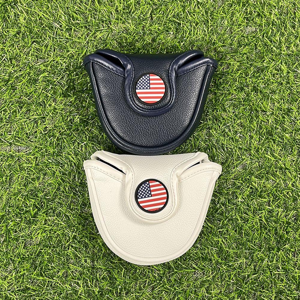 Premium Leather Golf Putter Cover Pebble Beach Golf Putter Headcover American Flag Golf Headcover Golf Putter ProtectorGolf Accessories for Men Golf Gift for Golfers Waterproof Golf Putter Cover