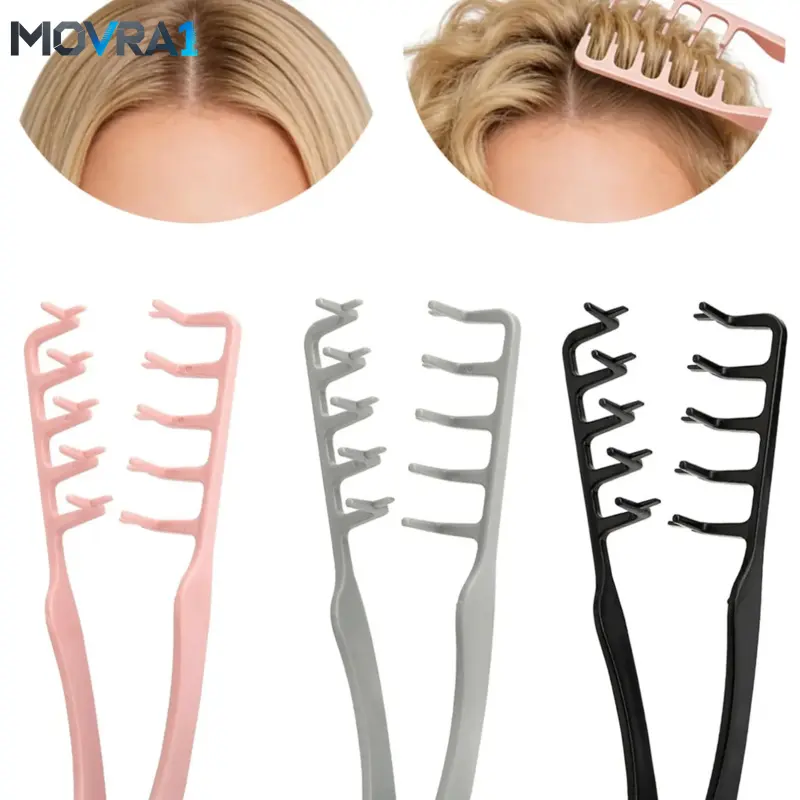 MOVRA1 3 Pcs Wide-Tooth Volumizing Volume Styling Combs, Root-Lift Hair Tools Parting and Bangs, Simple Daily Hairstyling Comb Set, Hair Curler Comb, Heatless Styling Tools