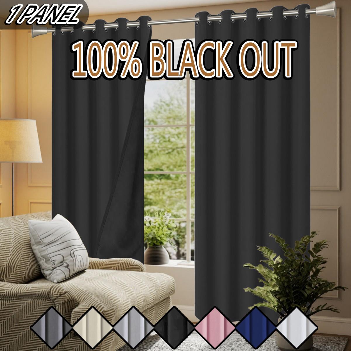 1 piece, 100% blackout and sun protection curtain, modern romantic minimalist solid color polyester material film lining, making the interior darker, top perforated hanging method, suitable for bedrooms, dining rooms, living rooms, kitchens