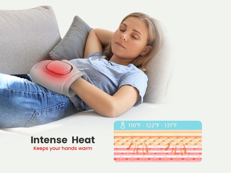 COMFIER Hand Massage with Heat and Compression,APP Control,Hand Massager Machine for Arthristis,Carpal Tunnel,Hand Wrist Finger Massager,3 Heat Levels&3 Intensities,Gifts for Women,Men,Black