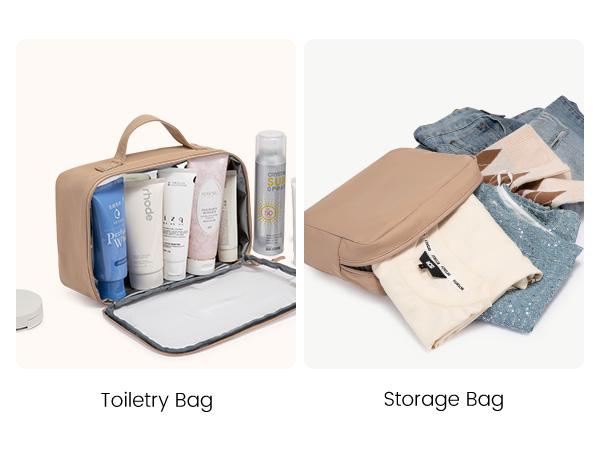 LOVEVOOK Travel Duffle Bag for Women, 3Pcs Puffer Large Weekender Overnight Bag with Shoe Compartment, Water Resistant Gym Duffel Bag, Carry on Bag for Hospital Delivery with Toiletry Organizer TikTokShopStockUp