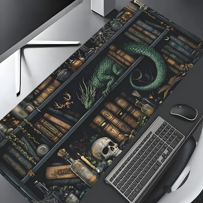 Mystical Dragon Pattern Mouse Pad, Large Game Mouse Pad, Aesthetic Desktop Decoration Protective Pad, Rubber Pad Non-slip Lock Edge Work Pad