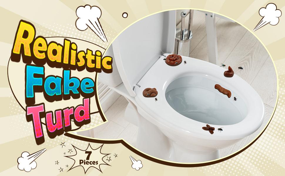 Gejoy Fake Poop 7/8 Pcs Realistic Prank Poop Props Brown Soft Poop Fun Party Supplies Prank Games with Friends Family Classmates Fake Turd Gifts Perfect for Office Pranks Pet Pranks Birthday Funny Gift for Father