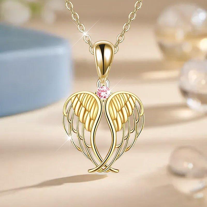 Angel Wings Necklace Plated Suitable for & - Elegant Angel Wing Pendant Jewelry Gift for Christmas Birthday Casual Attire, Year-Round Fashion Accessory, for Teenager