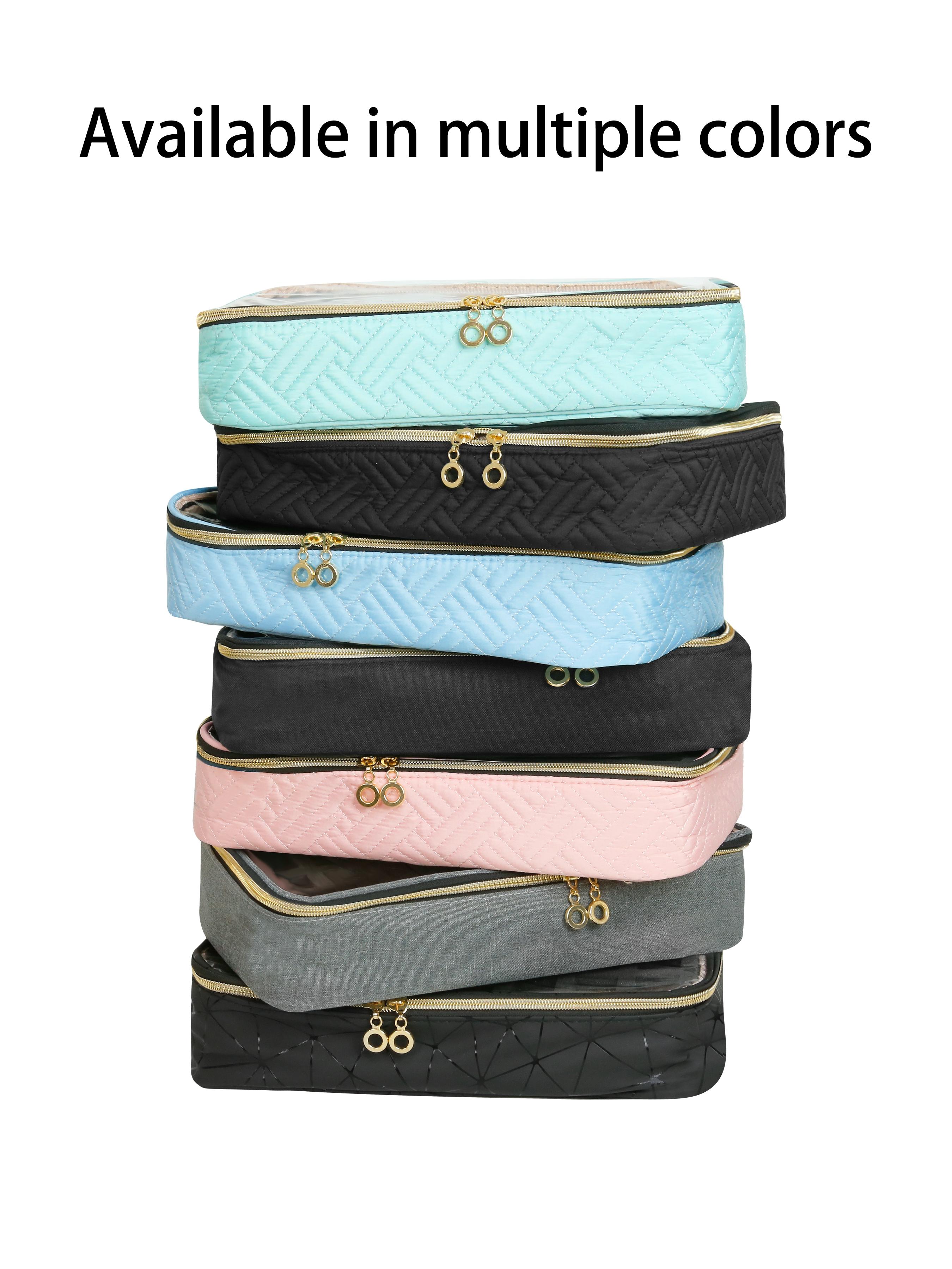 Small Clear Nail Polish Organizer Holds 40 bottles(15ml-0.5fl.oz) Nail Polish Case Multifunctional Nail Polish organizer, Travel Makeup Bags for Women, Portable Travel Nail Tech Carrying Bag for Storage Display, Christmas and Thank, Vanity Bag Organizer