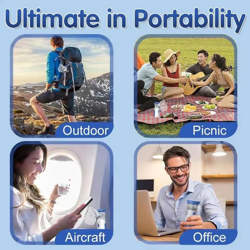 Handheld Micro-Mesh Atomizer - USB Portable Handheld Atomizer for Adults, Ultra-Fine 3μm Mist, <30dB Quiet Asthma Relief for Home & Travel(White, 4.5")