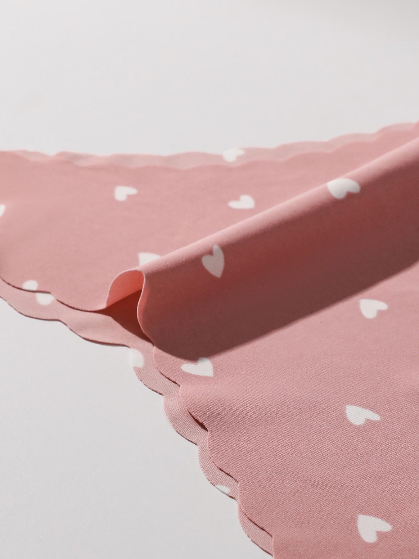 6-Pack Low-Rise Seamless Adhesive Thongs - Scalloped Edge, Heart/Leopard Prints & Soft Pastel Macaron Colors