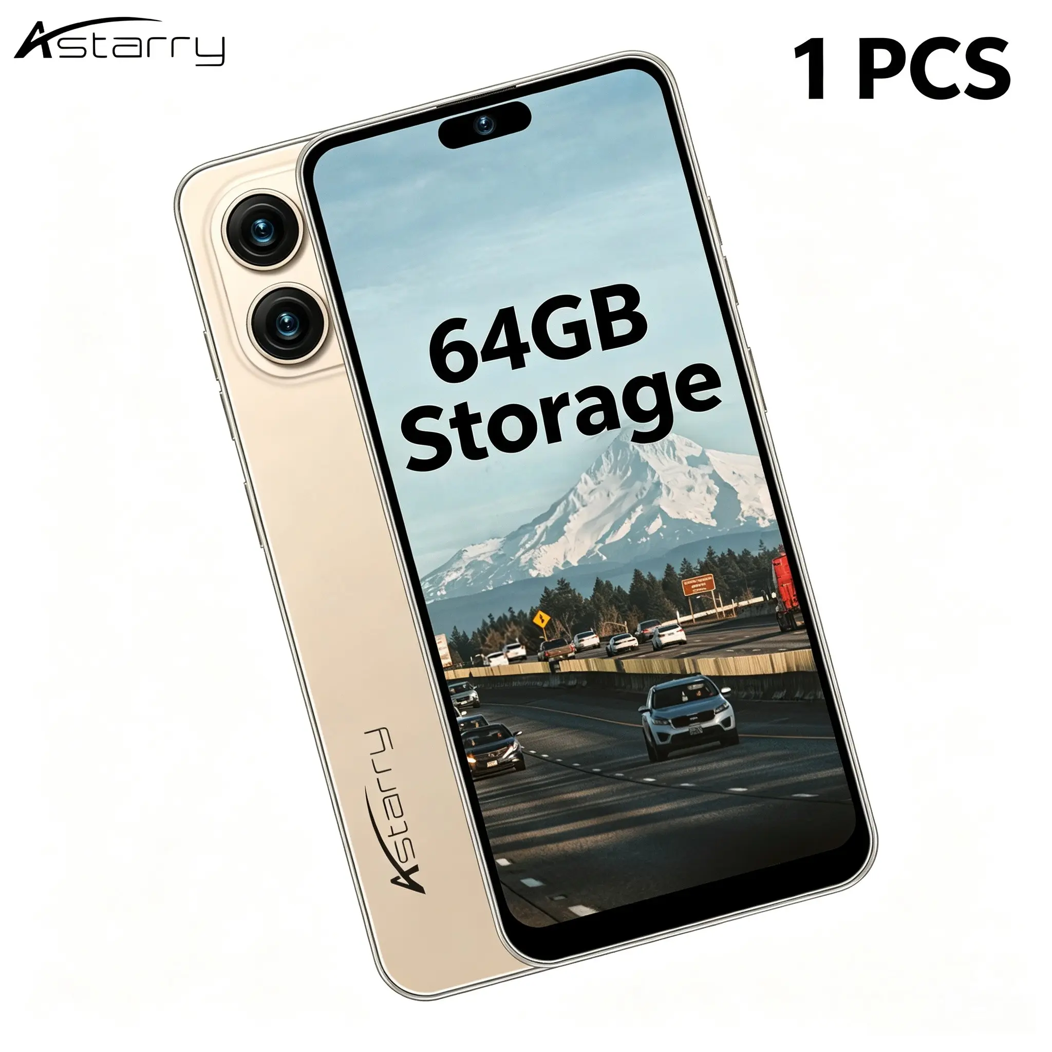 Astarry‑17 Pro Max, 6.93‑inch HD Display, 6GB RAM + 64GB Storage, 5000mAh Battery, 16MP+20MP Camera, Dual‑SIM Standby, Face & Fingerprint Dual Biometric Unlock, Android 12.0 OS, Global Unlocked 4G Network