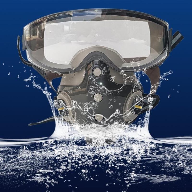 Upgraded Reusable Dustproof Anti-Gas Respirator Mask with Two Filters, Full Face Protection for Painting Spraying Chemicals Construction Dustproof Gasproof Mask