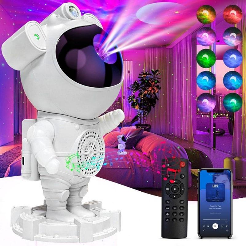 Star Projector Astronaut Galaxy Projector - Bluetooth Speaker, White Noise, Moon Nebula Night Light, Led Mood Light for Bedroom, 360° Adjustable, Timer and Remote Control, Star Galaxy Projectors for Kids Adult, Gift Choice