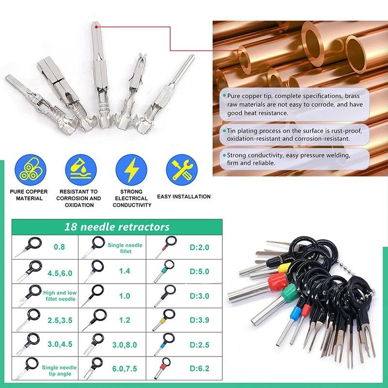 755PCS boxed automotive connector pin accessories male and female plug crimping terminal/1-3.5mm widely used in various 12V connectors, motorcycles, trucks, cars, etc