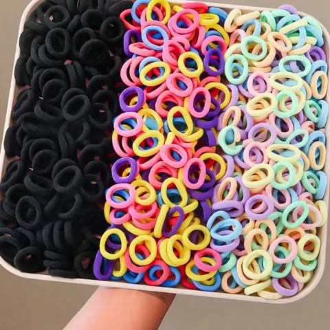 300 Pcs Colorful Basic Hair Ties for Girls, Ponytail Holders, Damage-Free Summer Hair Accessories for Daily Use