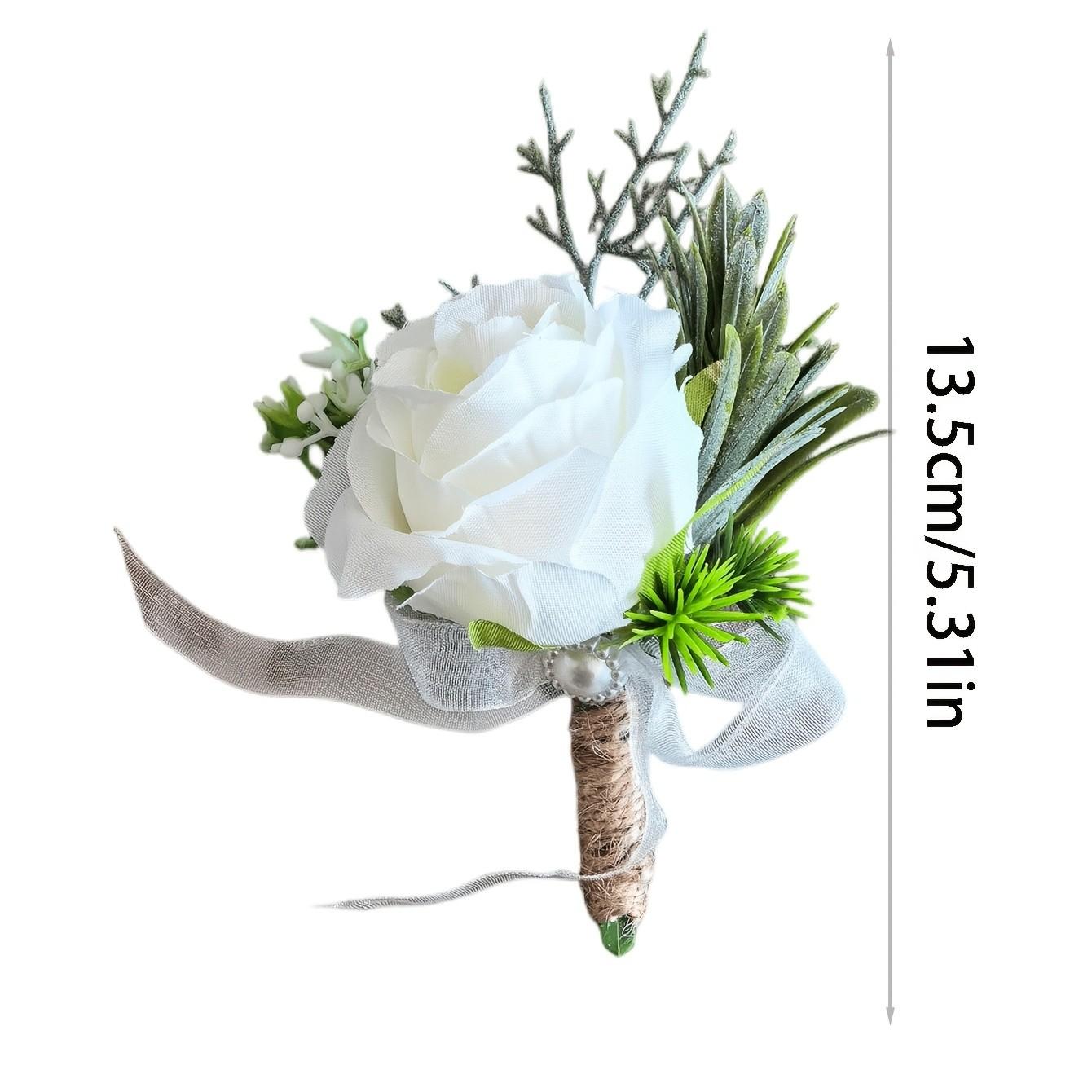 Artificial Rose Flower Boutonniere for Groom, Men's Wedding Flowers, Graduation Party Decoration, 3pcs/2pcs/1 Pc, Elegant Floral Accessory