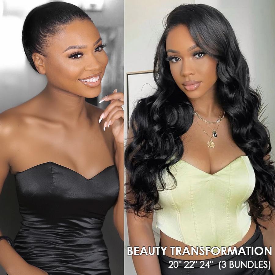 Pizazz Hair Body Wave Human Hair Bundles Salon Quality Brazilian Virgin Bundles 100% Human Hair