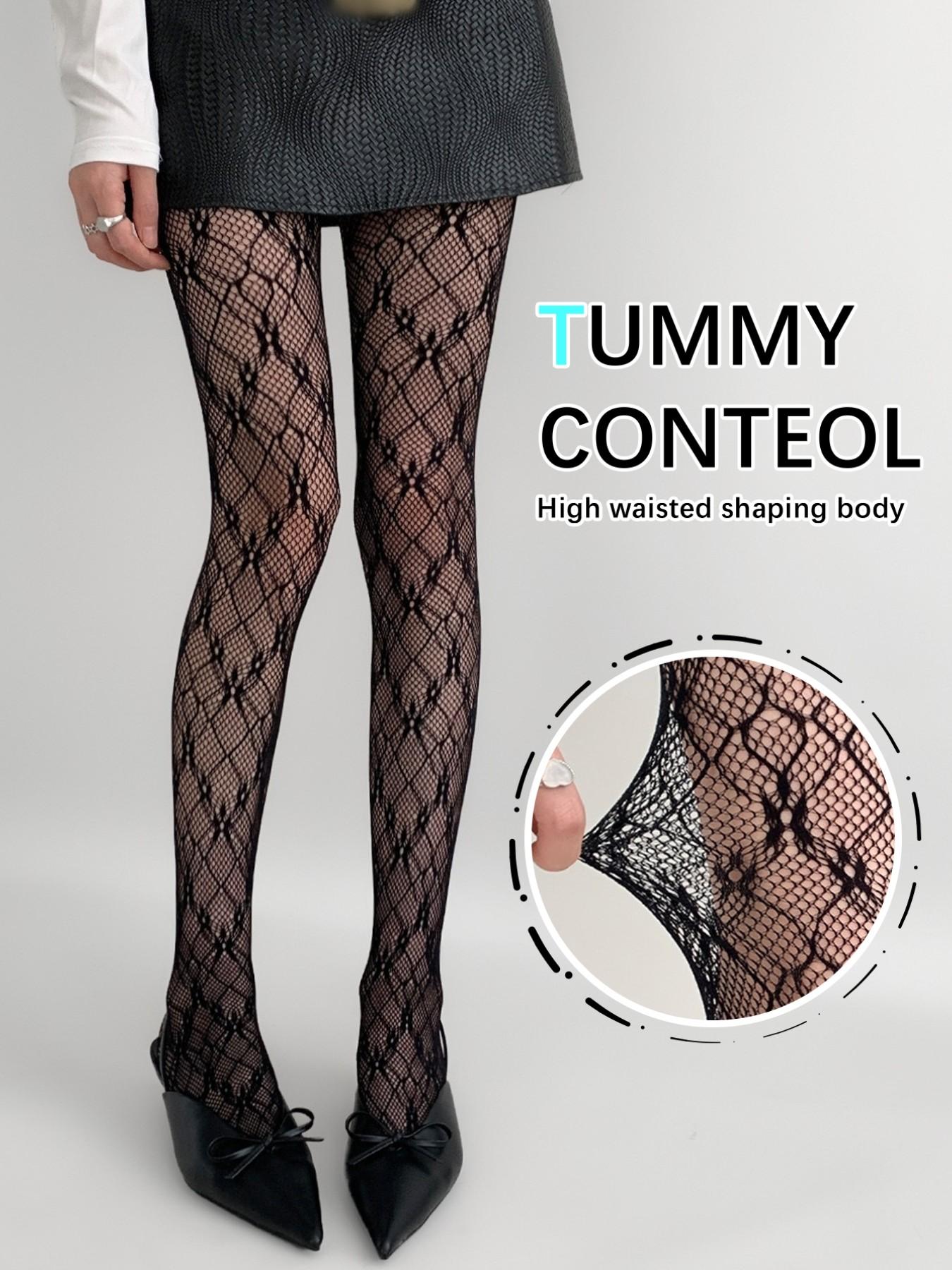 Women's Spring Summer Y2K Floral Mesh Stockings, Sexy Hollow Out Fishnet Socks, Boho Style Bottoms Up Pantyhose