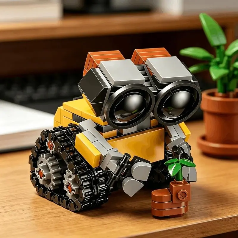 Robot Total Mobilization Wall-E Eve Robot Building Toy, Mini Mechnanical Desktop Decor, Educational Stem Assembly Set, Perfect Gift for Boys