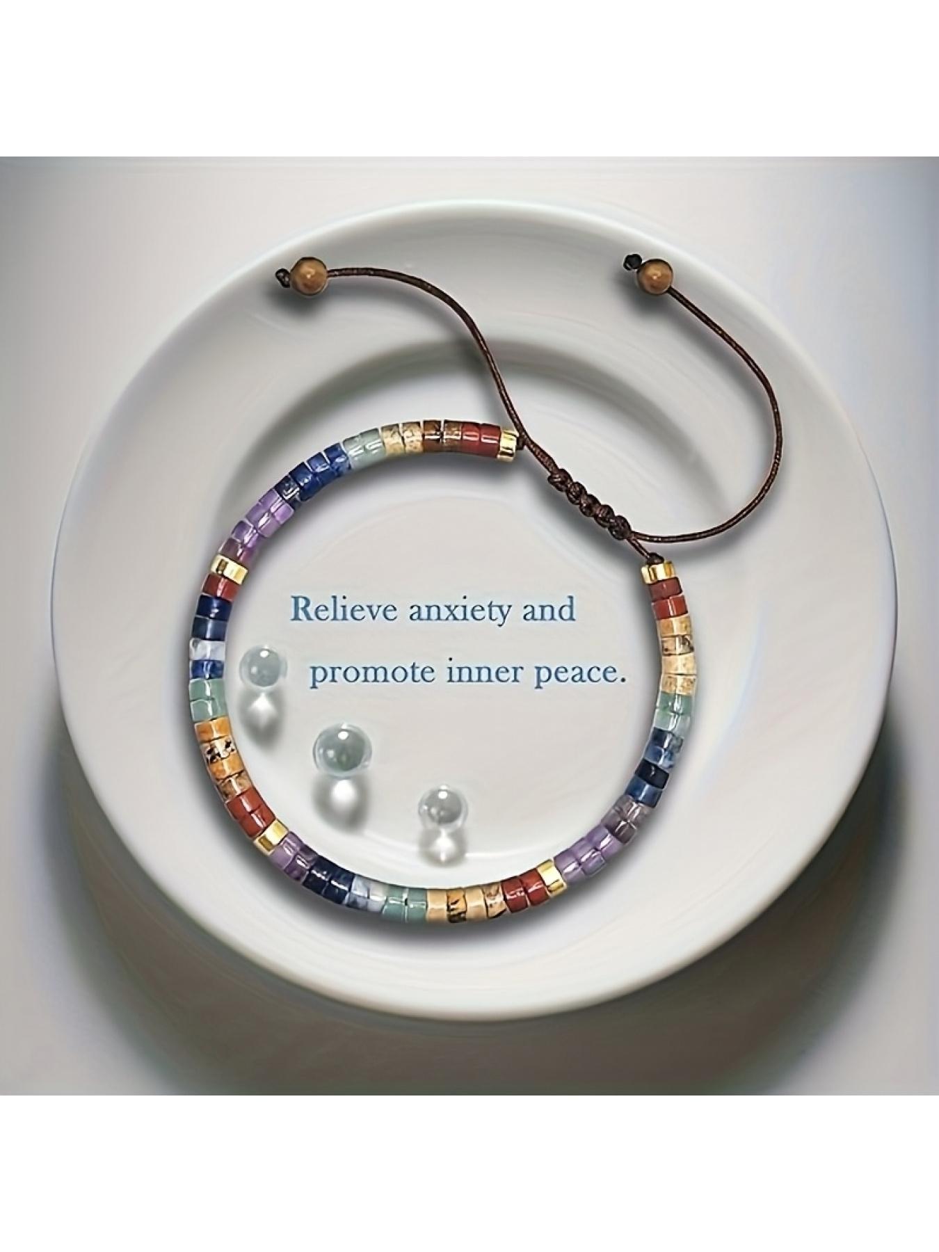 Handcrafted Multicolor Crystal Bead Bracelet  Infused with Mindfulness Energy for Enhanced Mental Clarity and Inner Peace