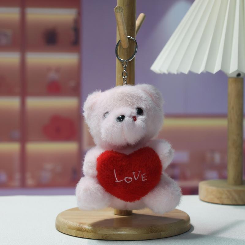 1PC Valentine's Day Special: Adorable Mini Teddy Bear Set Soft Adorable Stuffed with 'LOVE' Heart – Sweet Present for Your Loved One