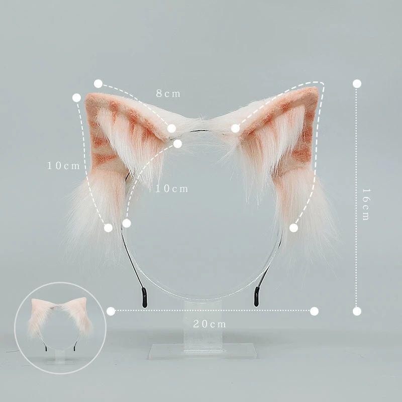 Tiger Spot Cat Ears Furry Tail Women Girls Lolita Animal Ears Hair Hoops Plush Tail Cosplay Costume Accessories