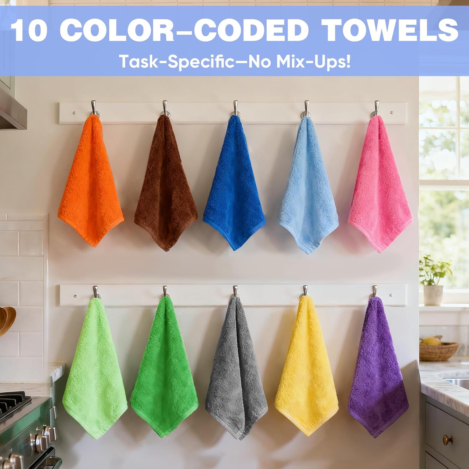Microfiber Cleaning Cloths, 10 Pack Assorted Cleaning Rags, Highly Absorbent Microfiber Towels for Car, Kitchen, Bathroom and Household Cleaning, 11.8"X11.8" Microfiber Cleaning Cloths, 10 Pack Assorted Cleaning Rags, Highly Absorbent Microfiber Towels for Car, Kitchen, Bathroom and Household Cleaning, 11.8"X11.8"