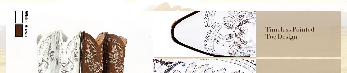 Fashion Cowboy Boots for Women - Wide Calf Sparkly Cowgirl Boots, Comfort Women's Knee High Rhinestone Boots, Glitter Sparkle Country Boots with Classic Embroidery, Pointed Toe Pull On Zipper for Festival Concert Outfits