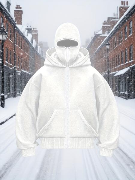 Men's full zipper double hooded sweatshirt - A warm sweatshirt with a front zipper design, a loose and lightweight jacket suitable for fitness, outdoor and daily winter wear - non-elastic fabric (hand-washable) - an ideal choice for winter activities, spo