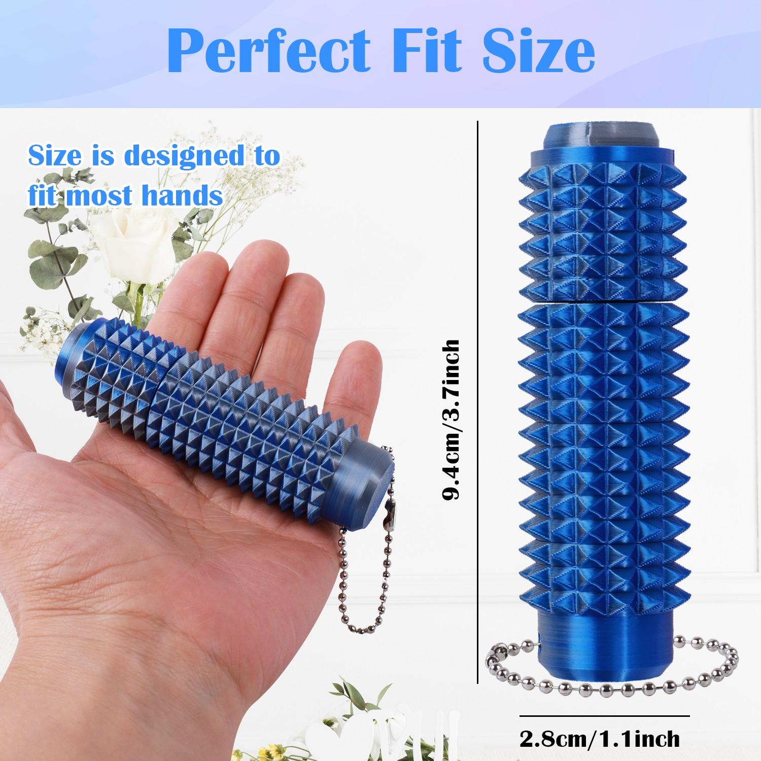 Pain Stim Fidget Toy, Quiet Press and Rotate, Cpc Approved, 3D Printed, Portable Spiky Keychain, Anxiety Relief, Focus and Calm Tool