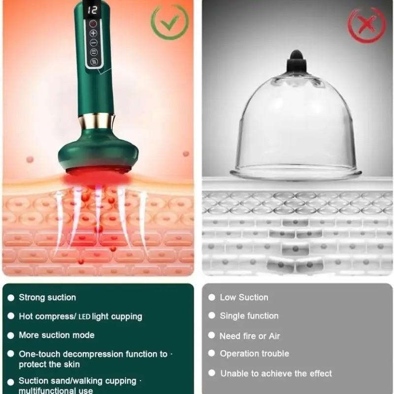 Electric Vacuum Cup Massager Machine, Multi-Function Electric Suction Cups, Body Scratching Tool, USB Charger, Home Massage Gift