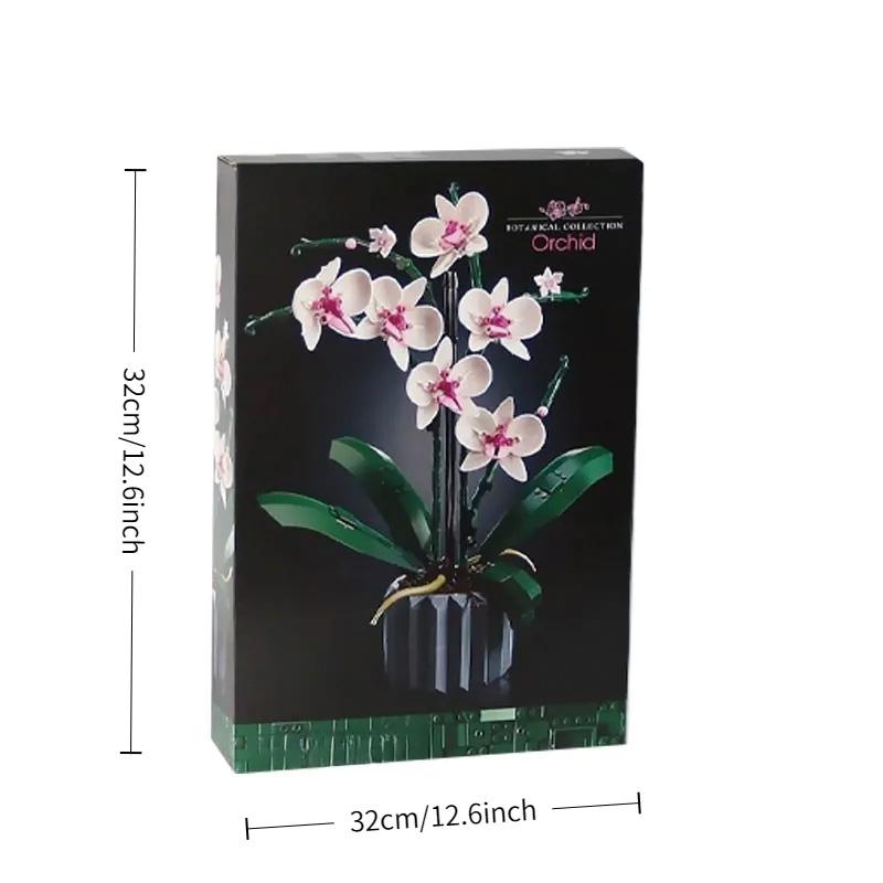 10311 Bouquet Of Artificial Flower Orchid Potted Plants Building Blocks Model Brick Moc Girls Toys DIY Blocks Mom Gift For Adults Birthday / Home Decoration Romantic Creative Gifts
