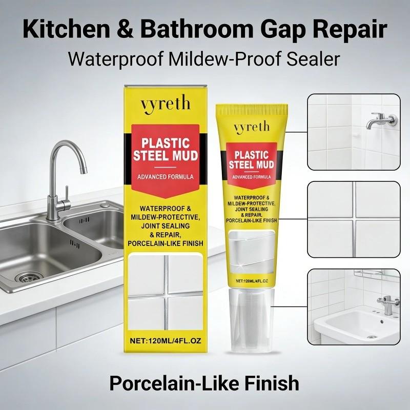 Plastic Steel Putty for Kitchen Bathroom, Waterproof Sealant, Anti-Mold Adhesive, Sink Tile Pipe Leak Repair, Gap Filler, Durable Fixing Solution
