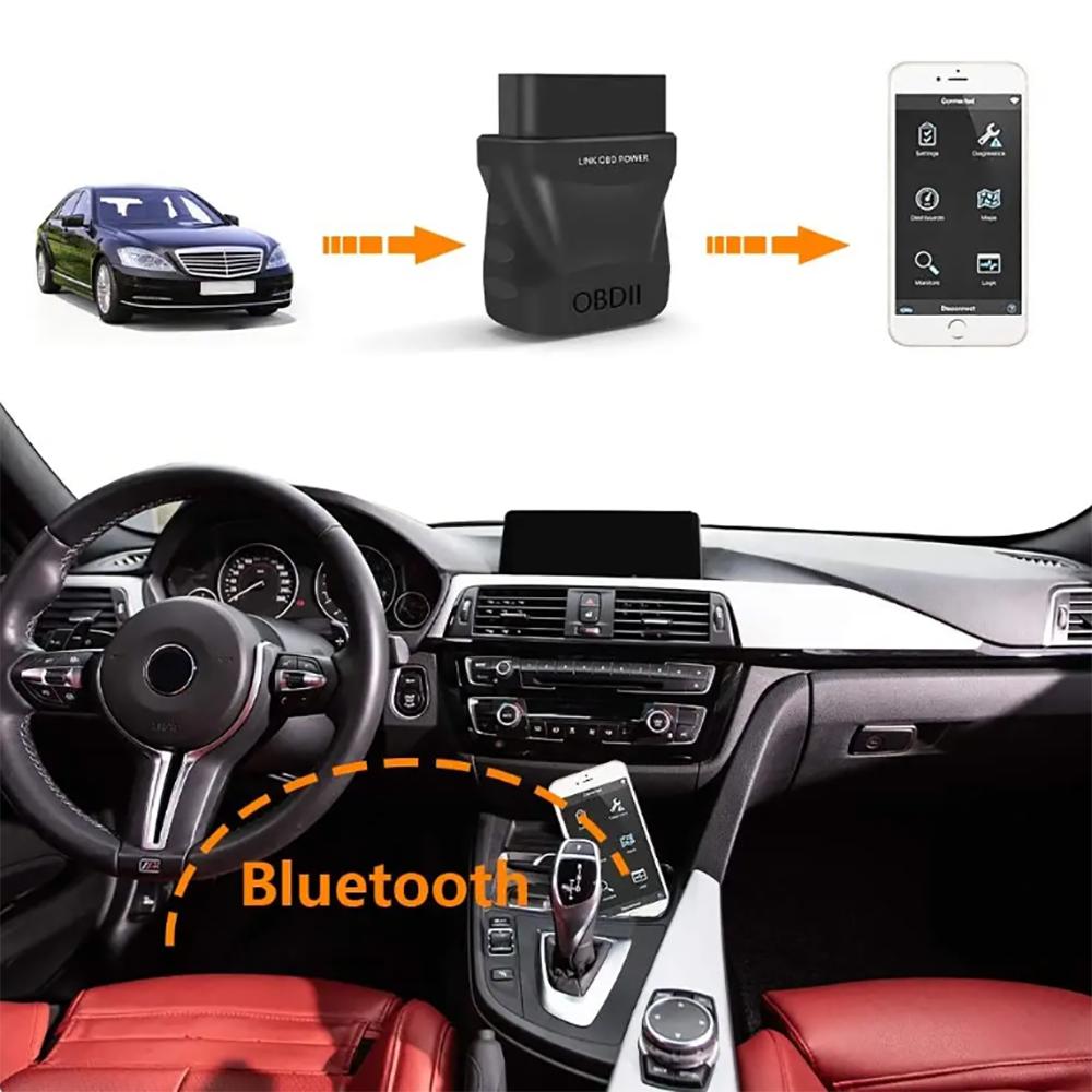 Car Code Reader V015 Bluetooth 4.0 OBD2 Scanner for iOS/Android/PC - Automobile Fault Diagnosis Instrument with Bluetooth Engine Tester Functionality