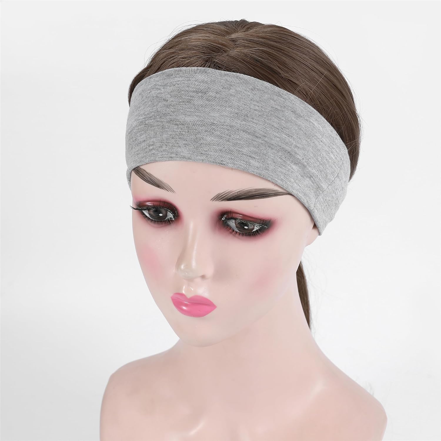 5 count Headbands for Women Non Slip, 5 Colors  Bands for Women's Hair. Soft  Cloth Stretchy Thick Headbands for Running, Yoga, and Exercise