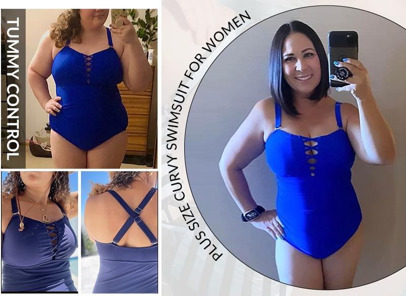 Yonique Women Plus Size One Piece Swimsuits Tummy Control Bathing Suits Vintage Swimwear Yonique Women Plus Size One Piece Swimsuits Tummy Control Bathing Suits Vintage Swimwear