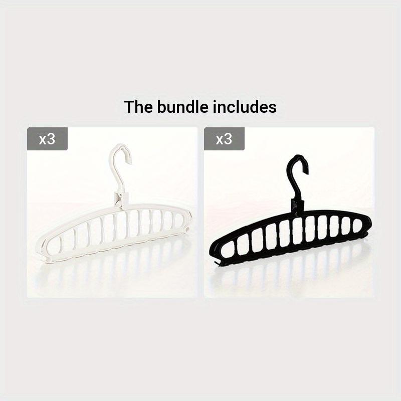 Space-Saving Multi-Hole Clothes Hanger Set, Foldable Drying Rack for Pants Shirts and Dresses, Home Use, 1/4 Pieces