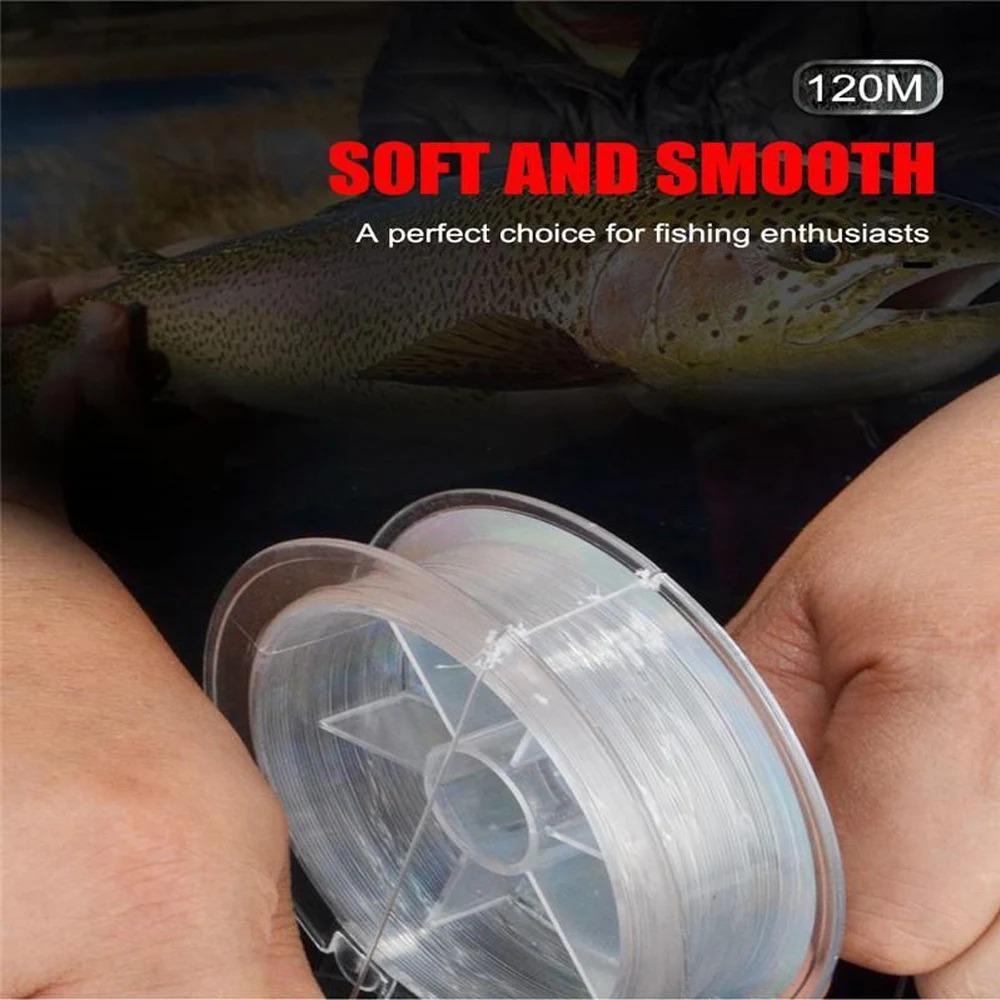High-Sensitivity Fluorocarbon Coated Carbon Leader Line 0.20-0.60mm 7.15-45LB 120m Sinking Fishing Line for Freshwater Saltwater Lure Casting Tackle Durable High-Strength