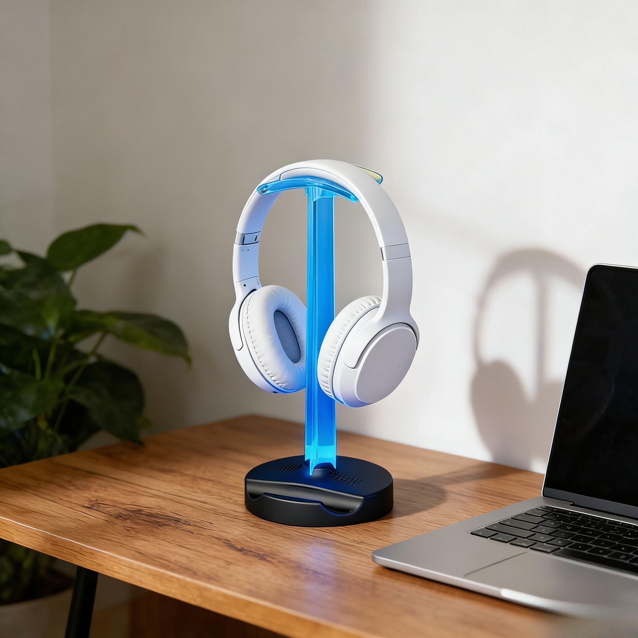 A10-RGB Gaming Headphone Stand, Glow Earphone Rack, Desktop Display Bracket, Headset Hanger, Detachable Headphone Stand for Gamers, Headphone Storage
