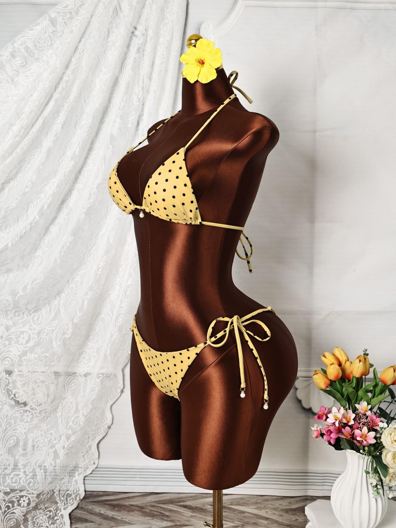 Women's Summer Bikini Set, Sexy Polka Dot Design, Beach Ready, Versatile Wear, Perfect for Beach Wear and Casual Occasions, Stylish Swimsuit for Ladies