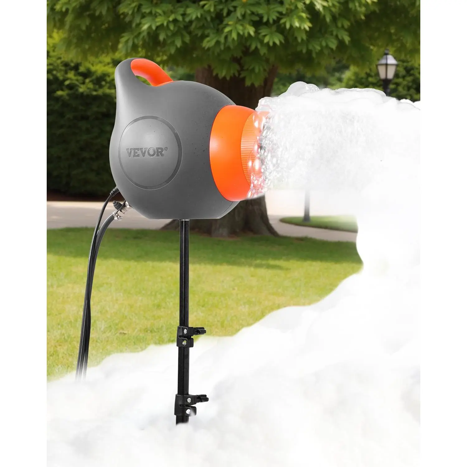 【toolupgrade】VEVOR Foam Machine, 115 W Party Foam Cannon, Portable Foam Maker with a Tripod Stand, Powerful Foam Party Machine, for Backyard, Pool, Outdoor Events, Birthdays, Celebrations and Party, Grey Orange