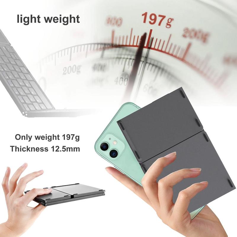 Portable Foldable Wireless Keyboard, Multifunctional Keyboard, Rechargeable Wireless Keyboard with Touchpad, Magnetic Folding Design Tablet Keyboard, Tablet Accessories