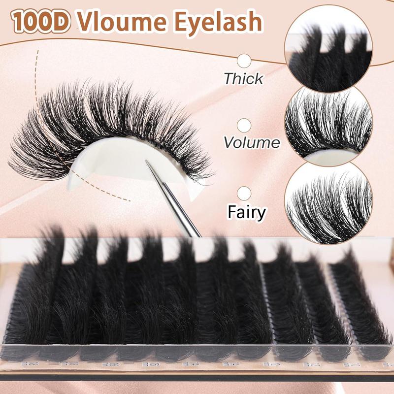 Volume Thick Lash Clusters, Fluffy Lash Clusters, 200pcs/box 10-18mm Mixed Length D Cur Lash Clusters, Wispy Individual Eyelash Extensions Clusters, DIY Volume Lash for Beginners