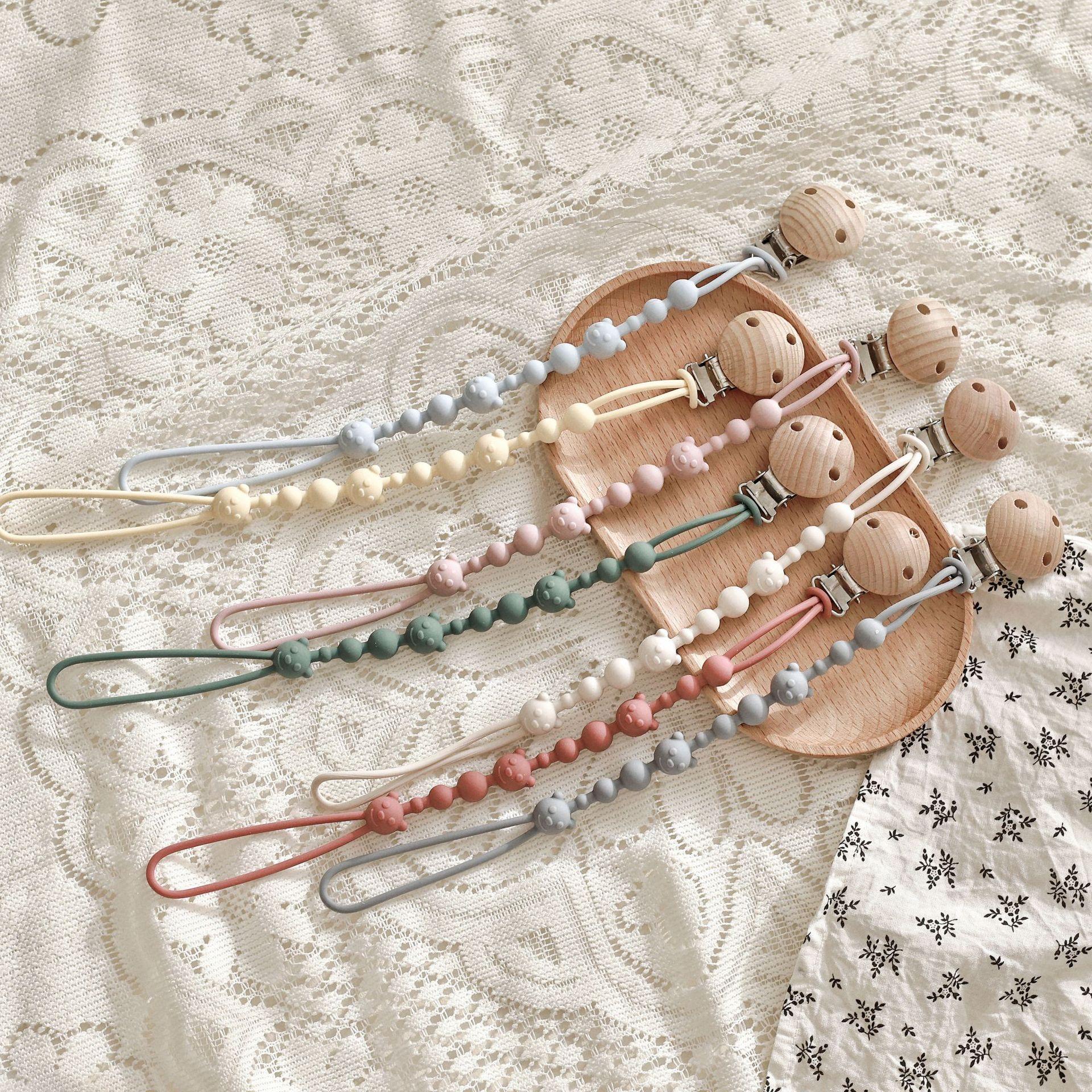 Baby Pacifier Chain, Anti-Drop Silicone Soother Strap, One-Piece Design, Comfortable Teething Relief, Safe & Durable Baby Accessory