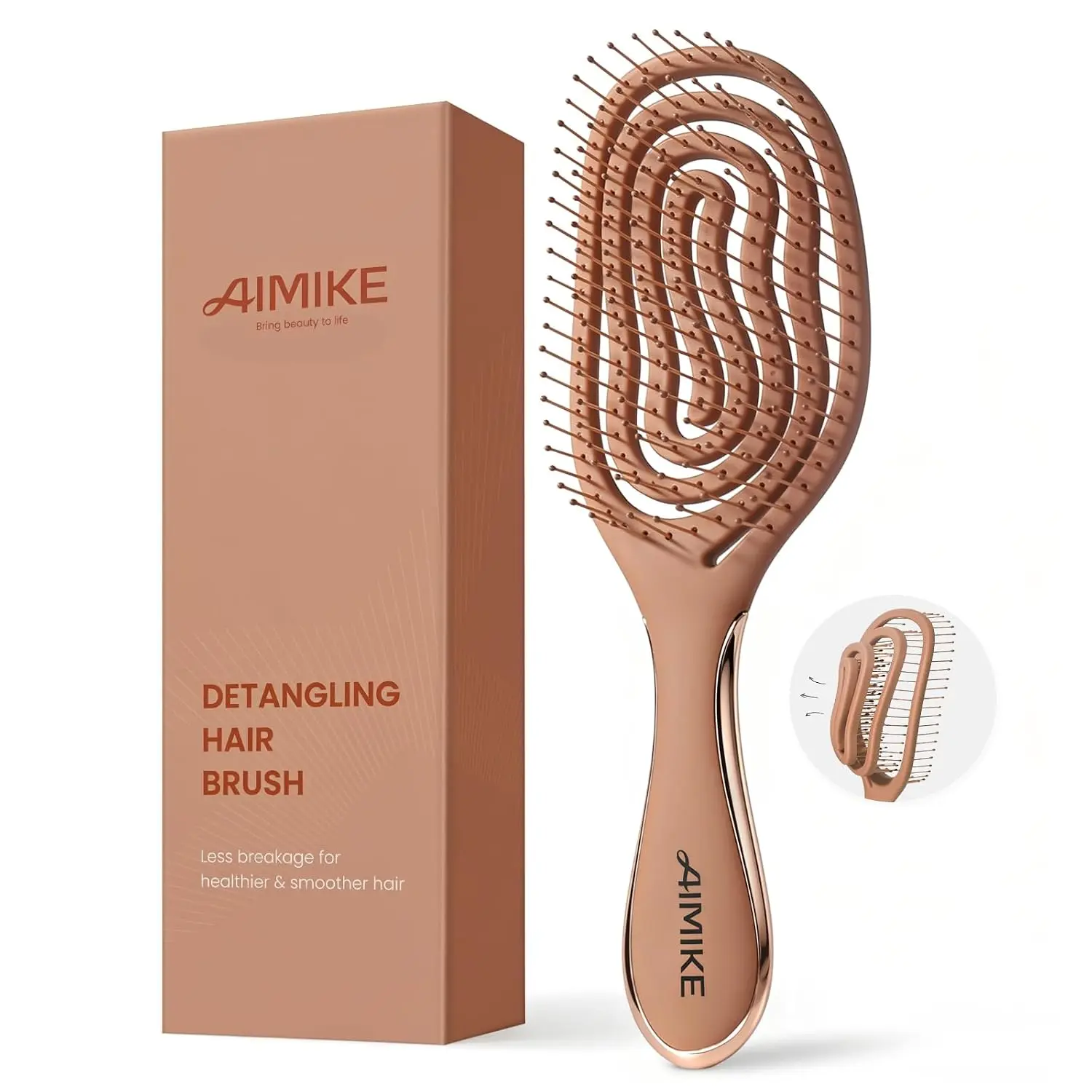 Spiral Hairbrush for Fine Hair, Wet Detangler Brush for Women & Kids |   SpiraFlexi Detangling Brush, Wet Dry Detangler, For Women & Kids Fine Fragile Hair, Less Hair Breakage, Easy Clean Open Vent : Beauty & Personal Care