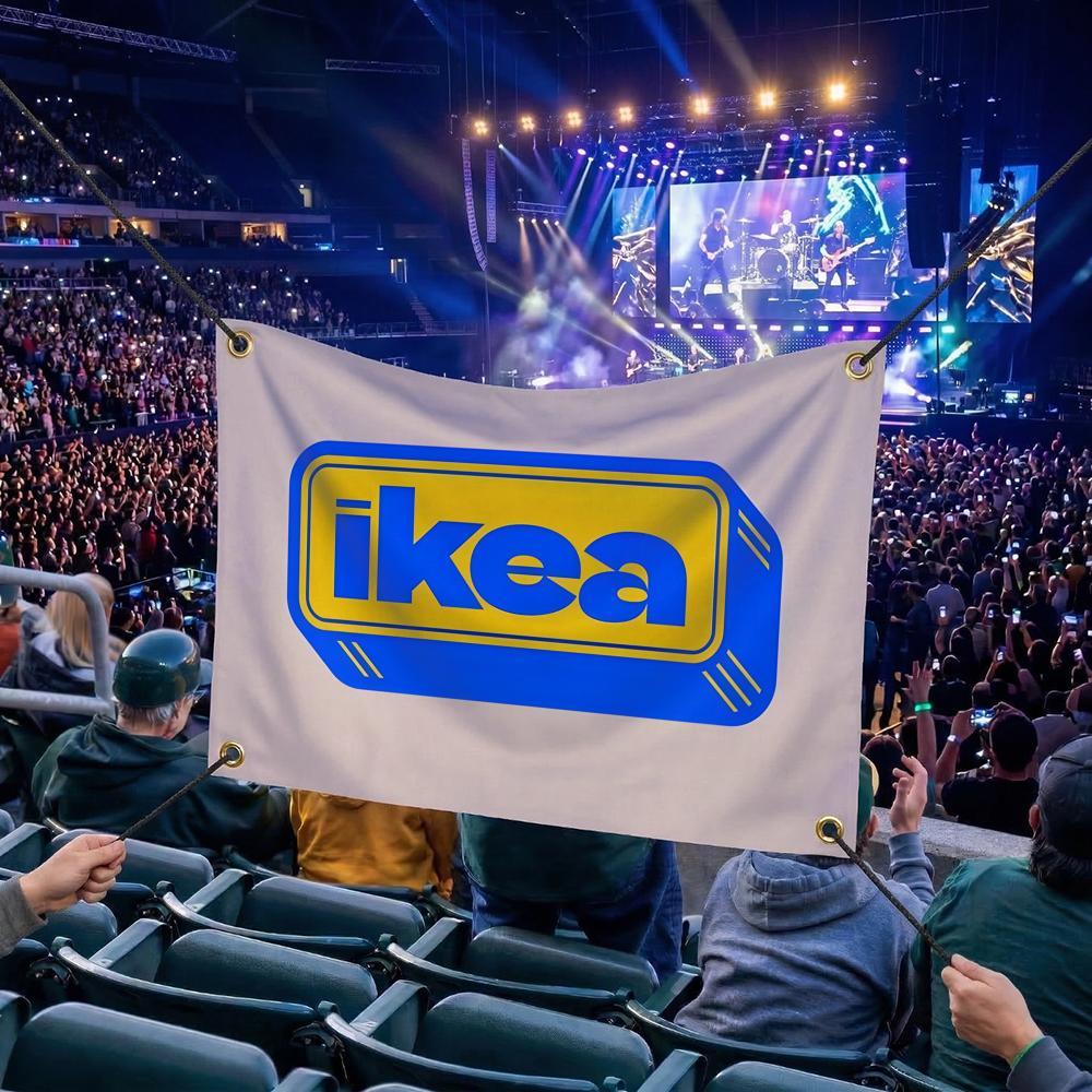 I-IKEA BRAND Flags Multi Size Atmosphere Flag, Cheerleading Hand Pulled Banner, Portable Outdoor Event Flag & Wall Decor for Sports, Parties, Home and Room Decoration
