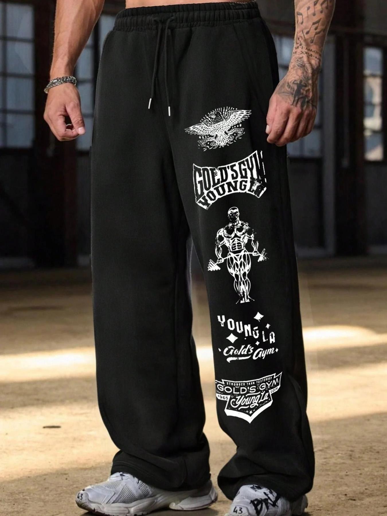 Gold's Gym Series Printed Sports Pants, Comfortable Fabric, Skin