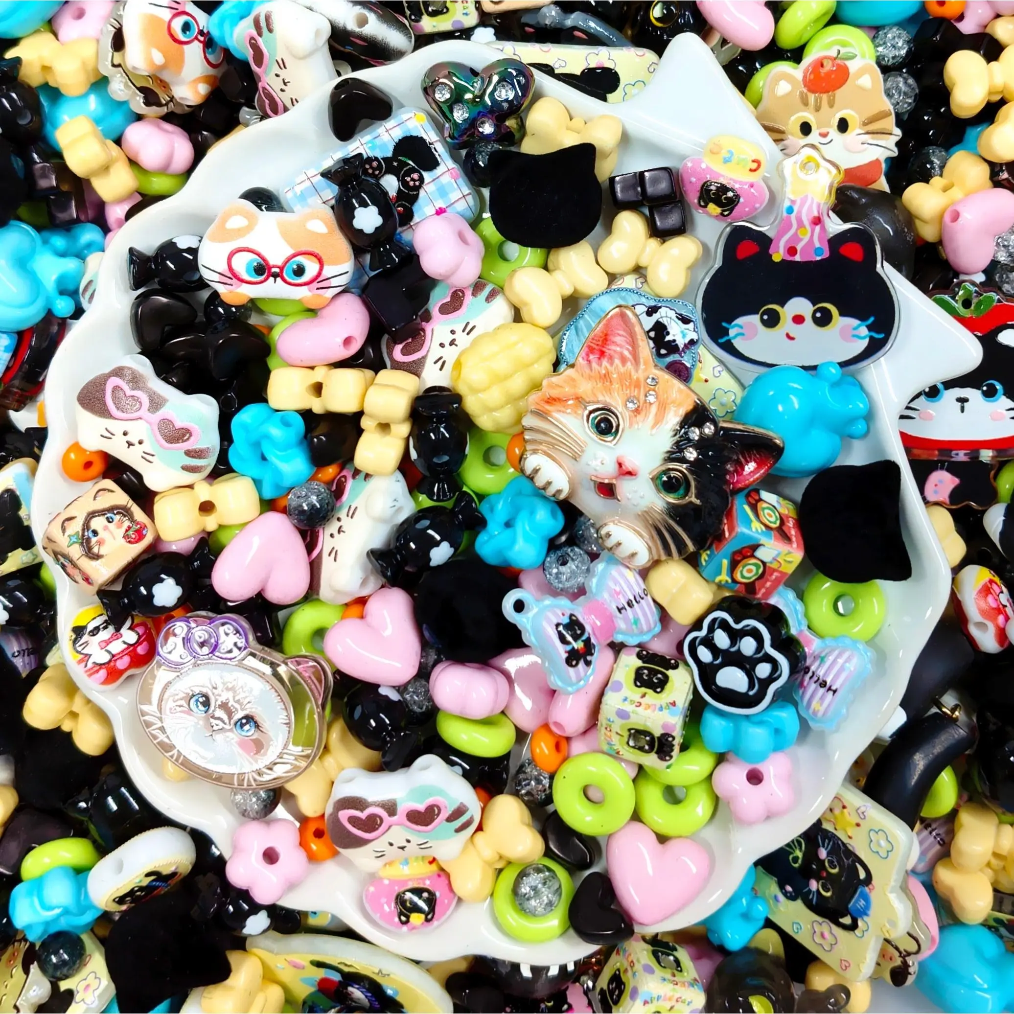 ✨【NEW】Acrylic-Kitty Carnival | Cute Cat Themed Acrylic Beads for DIY Jewelry Making