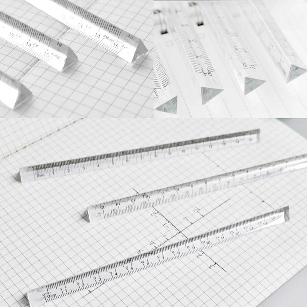 Precision Geometric Triangle Ruler Set for Students, Ins Style Transparent Acrylic Drawing Tools, Eco-Friendly Shatterproof Engineering Drafting Supplies, Portable Multifunctional Geometry Measurement Kit for Study Office Math Exam Preparation