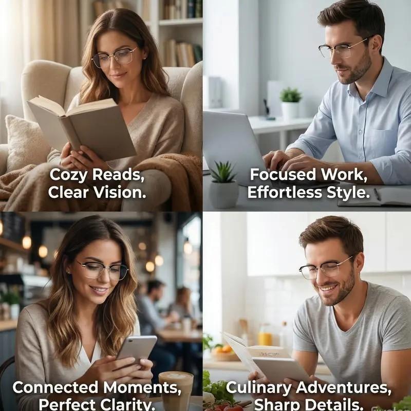 2026 New Auto-Focus Reading Glasses, HD Vision for Screen Time, Elderly Reading, Daily, PC Frame Material, Non-Color Changing